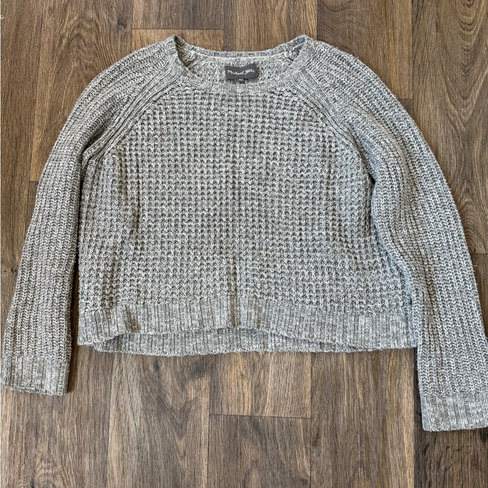Michael Stars Textured Gray Women's Croppedish Sweater